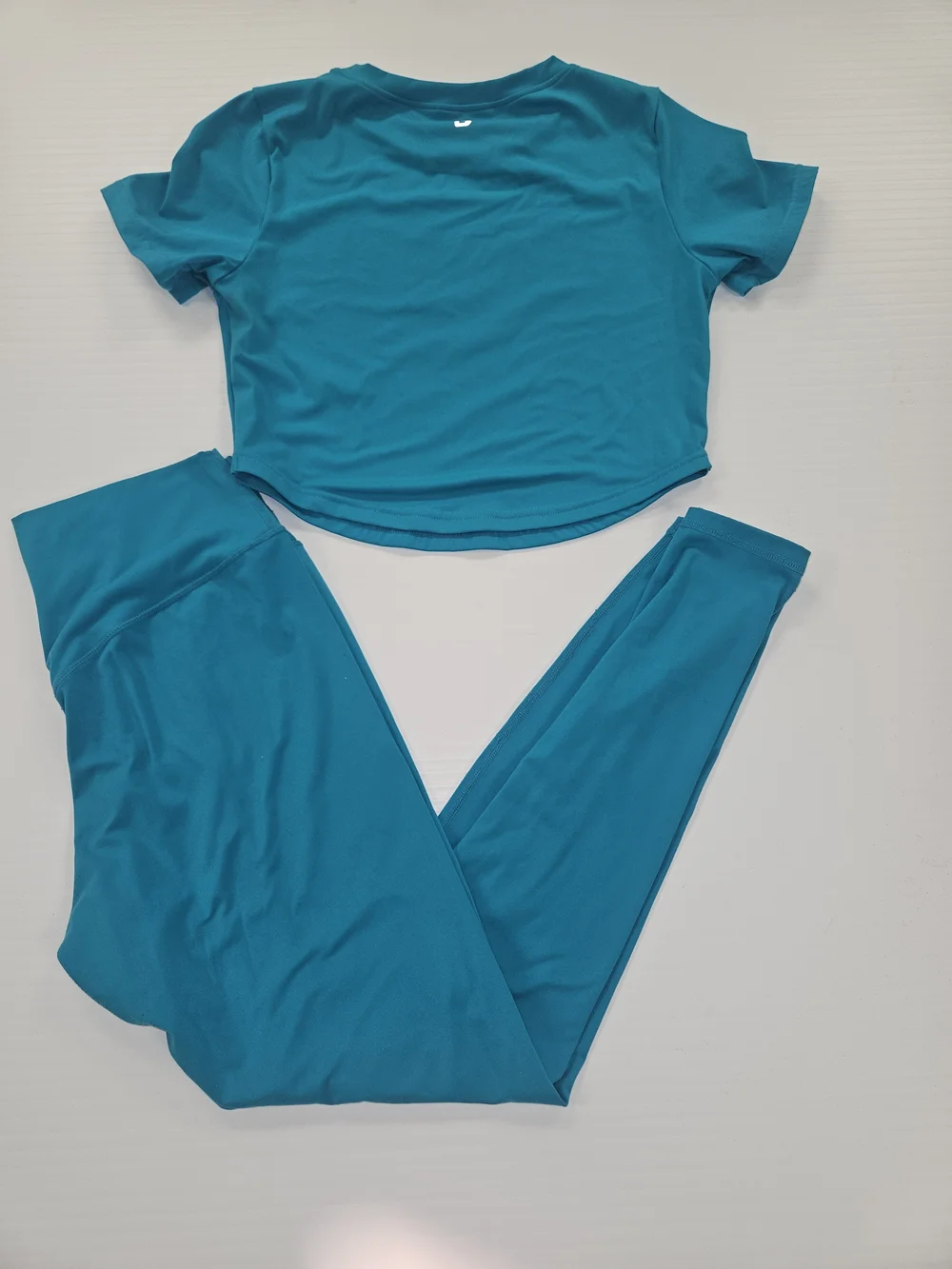 Blue Bunny Teal Active Crop Top & Leggings Set